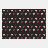 Schattige Modern Rood en Roze Liefdesharten Inpakpapier Vel (Voorkant 2)