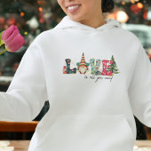 Schattige modern rood groen stijlvol script kerst hoodie