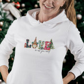 Schattige modern rood groen stijlvol script kerst hoodie