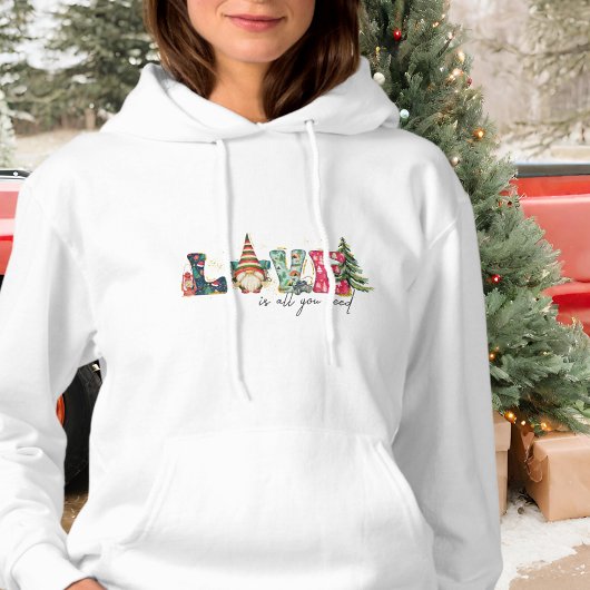 Schattige modern rood groen stijlvol script kerst hoodie