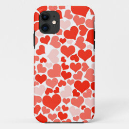 Schattige modern rood hartpatroon Case-Mate iPhone case