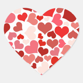 Schattige modern rood hartpatroon hart sticker
