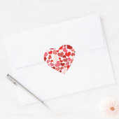 Schattige modern rood hartpatroon hart sticker (Envelop)