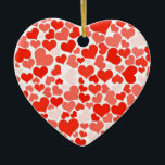 Schattige modern rood hartpatroon keramisch ornament<br><div class="desc">Superschattige en moderne kleine lettertjes met harten van alle kleuren. Ideaal voor een schattige afdruk of natuurlijk voor de dag van de Valentijn!</div>