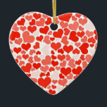 Schattige modern rood hartpatroon keramisch ornament<br><div class="desc">Superschattige en moderne kleine lettertjes met harten van alle kleuren. Ideaal voor een schattige afdruk of natuurlijk voor de dag van de Valentijn!</div>