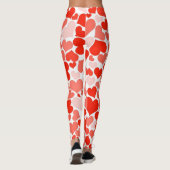 Schattige modern rood hartpatroon leggings (Achterkant)