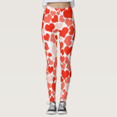 Schattige modern rood hartpatroon leggings (Voorkant)