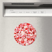 Schattige modern rood hartpatroon magneet (Insitu (Vaatwasser))