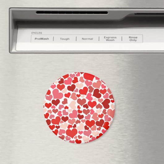 Schattige modern rood hartpatroon magneet (Insitu (Vaatwasser))