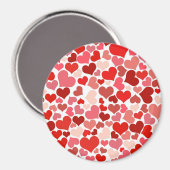 Schattige modern rood hartpatroon magneet (Voorkant / Achterkant)