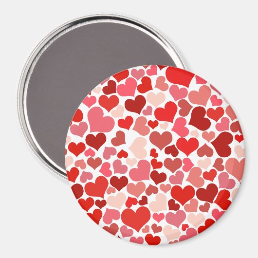 Schattige modern rood hartpatroon magneet (Voorkant / Achterkant)