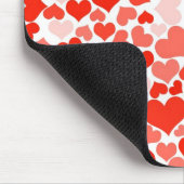 Schattige modern rood hartpatroon muismat (Hoek)