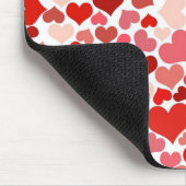 Schattige modern rood hartpatroon muismat (Hoek)