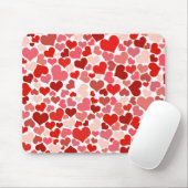 Schattige modern rood hartpatroon muismat (Met muis)