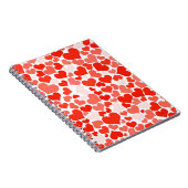 Schattige modern rood hartpatroon notitieboek (Rechterzijde)