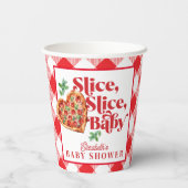 Schattige Modern Rood Wit Slice Baby shower Papieren Bekers (Achterkant)