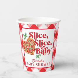 Schattige Modern Rood Wit Slice Baby shower Papieren Bekers