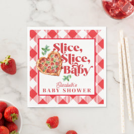 Schattige Modern Rood Wit Slice Baby shower Servet