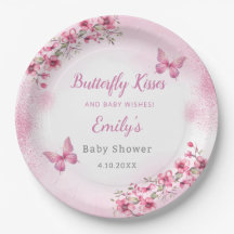 Schattige Modern roze Bloemen Vlinder meisje Baby 