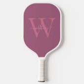 Schattige Modern Roze Monogram Naam & Initiaal Pickleball Paddle (Achterkant)