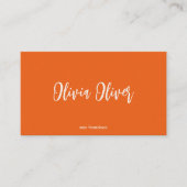 Schattige Modern Roze Oranje Script Kalligrafie Br Visitekaartje (Voorkant)