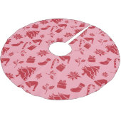 Schattige Modern Roze Rood Vrolijk Kerstpatroon Kerstboom Rok (Gekanteld)