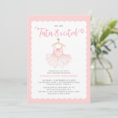 Schattige Modern Roze Tutu Ballerina Ballet Meisje Kaart (Staand voorkant)