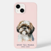 Schattige Modern Shih Tzu Mama gepersonaliseerd Case-Mate iPhone Case (Achterkant)
