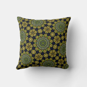 Schattige Modern Stijlvol Groen en Goud Mandala Pa Kussen