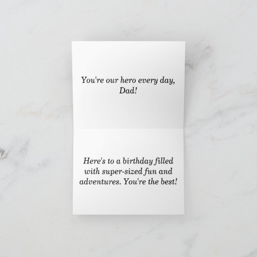 Schattige Modern Superhero Happy Birthday Kaart vo (Binnen)