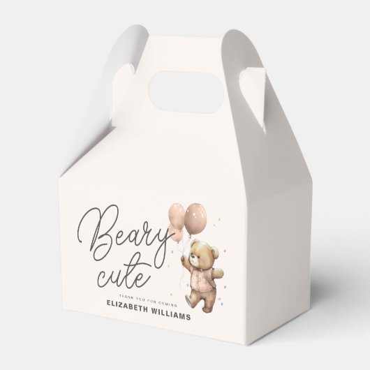 Schattige Modern Teddy Beary Sweet Baby shower Par Bedankdoosjes (Achterkant)