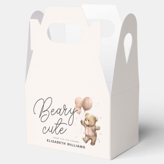 Schattige Modern Teddy Beary Sweet Baby shower Par Bedankdoosjes (Geopend)