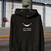 Schattige Modern Typografie Smile Simple Black Hoodie