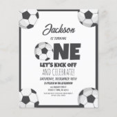 Schattige Modern Voetbal Budget 1e Verjaardagsuitn (Voorkant)