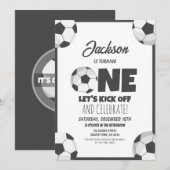 Schattige Modern Voetbal Sport Kinder 1e Verjaarda Kaart (Voorkant / Achterkant)