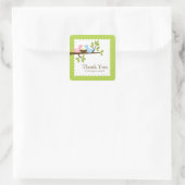 Schattige & Modern Vogelnestneutraal Baby shower Vierkante Sticker (Tas)