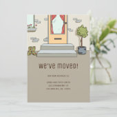 Schattige Modern We hebben Verandering van Adres Aankondiging (Staand voorkant)