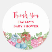 Schattige Modern Wild Berry Sweet Baby shower Ronde Sticker (Voorkant)