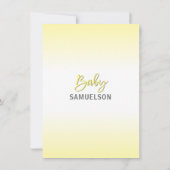 Schattige Modern YELLOW Mama Olifant & Baby shower Kaart (Achterkant)