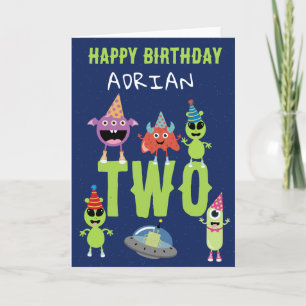 Schattige Moderne Alien Monster Ruimte Kinderen Ve Kaart