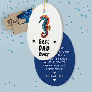 Schattige moderne allerbeste papa ooit blauwe zeep keramisch ornament