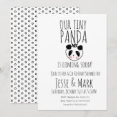 Schattige Moderne Baby Panda Baby Shower Kaart (Voorkant / Achterkant)