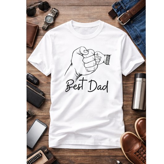 Schattige moderne beste papa t-shirt