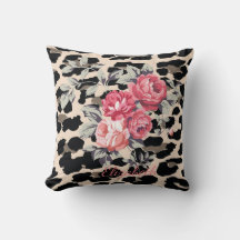 Schattige moderne bloemen op luipaardprint-persoon