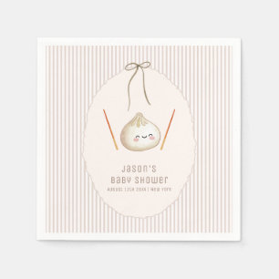 Schattige Moderne Boog Aziatische Dumpling Baby Sh Servet