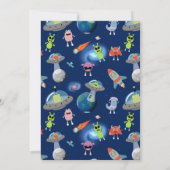 Schattige Moderne Buitenaardse Monster Ruimte Kind Kaart (Achterkant)