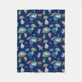 Schattige Moderne Buitenaardse Monsters Ruimte Kin Fleece Deken