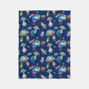 Schattige Moderne Buitenaardse Monsters Ruimte Kin Fleece Deken