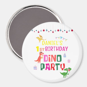 Schattige moderne dinosaurus kinder verjaardagsfee magneet