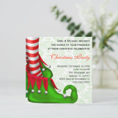 Schattige moderne elfen schoen Kerstfeest uitnodig Kaart (Staand voorkant)